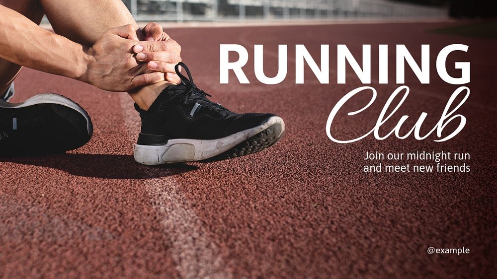 Running club blog banner template, editable text