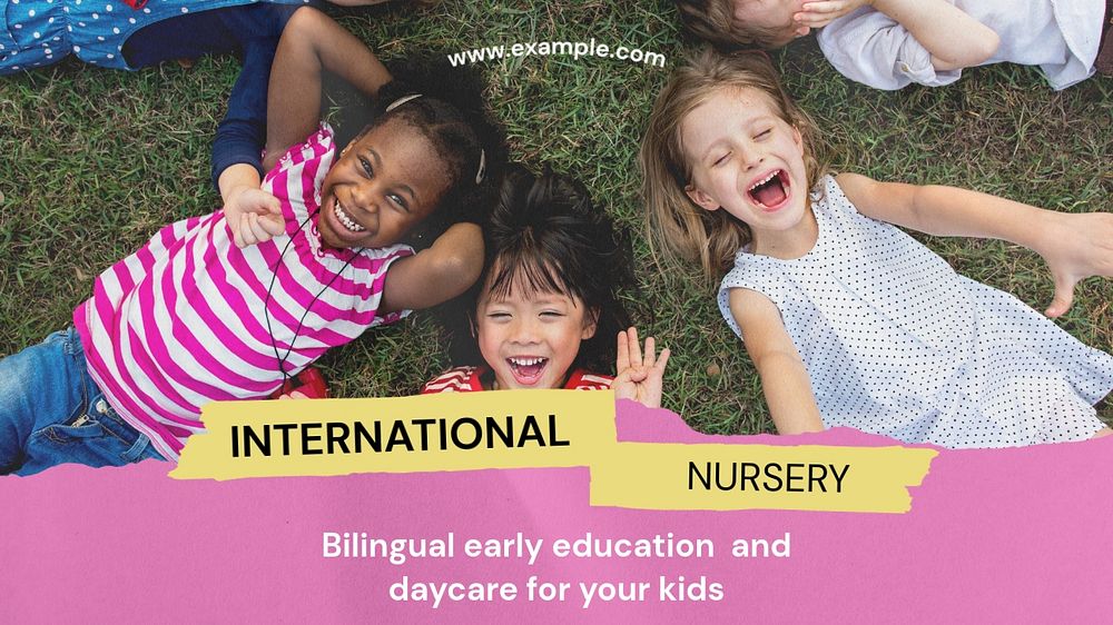 International nursery blog banner template, editable text