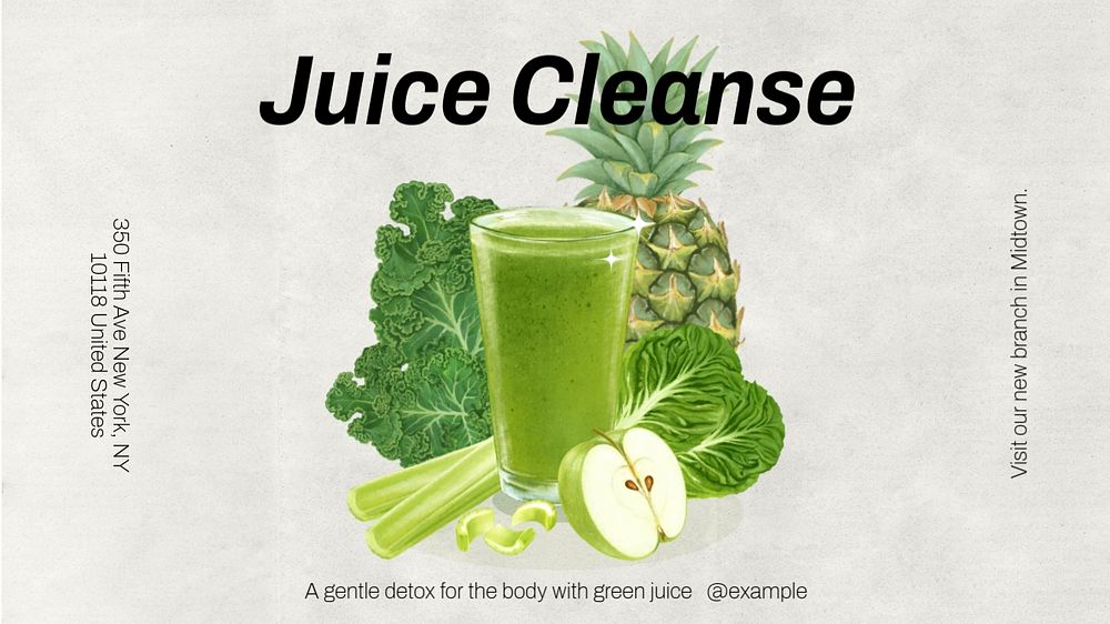 Juice cleanse Facebook cover template, editable design