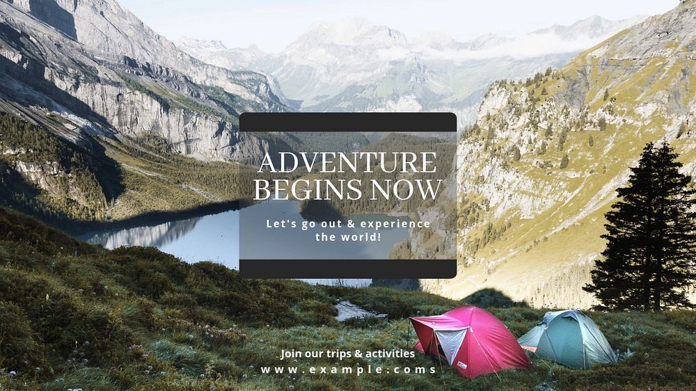 Adventure & travel blog banner template, editable text 