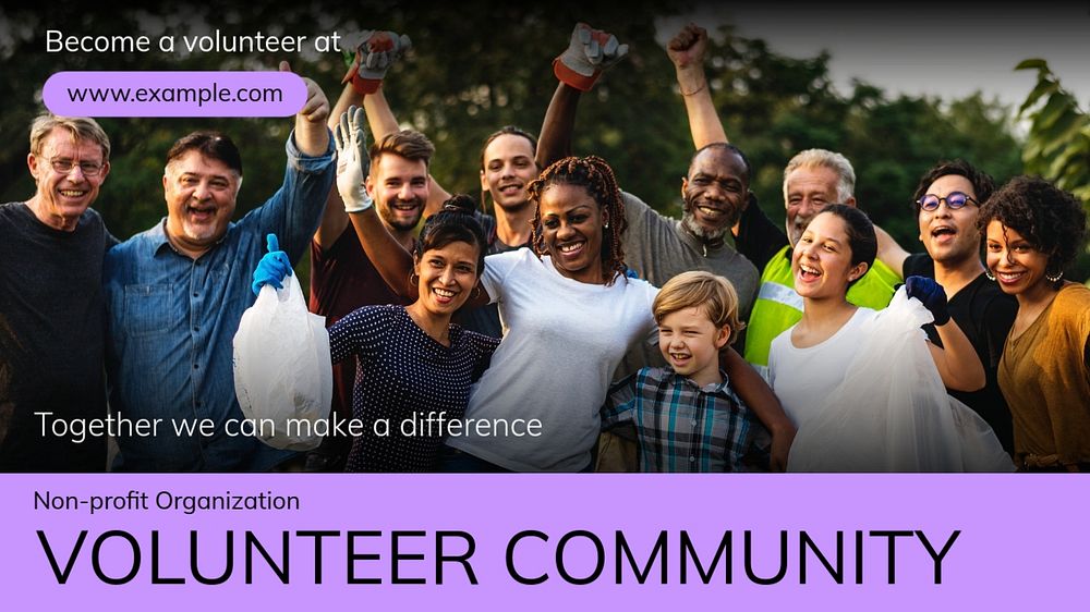 Volunteer community Facebook cover template, editable design