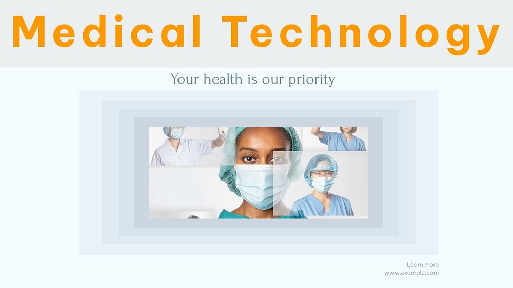 Medical technology blog banner template, editable text