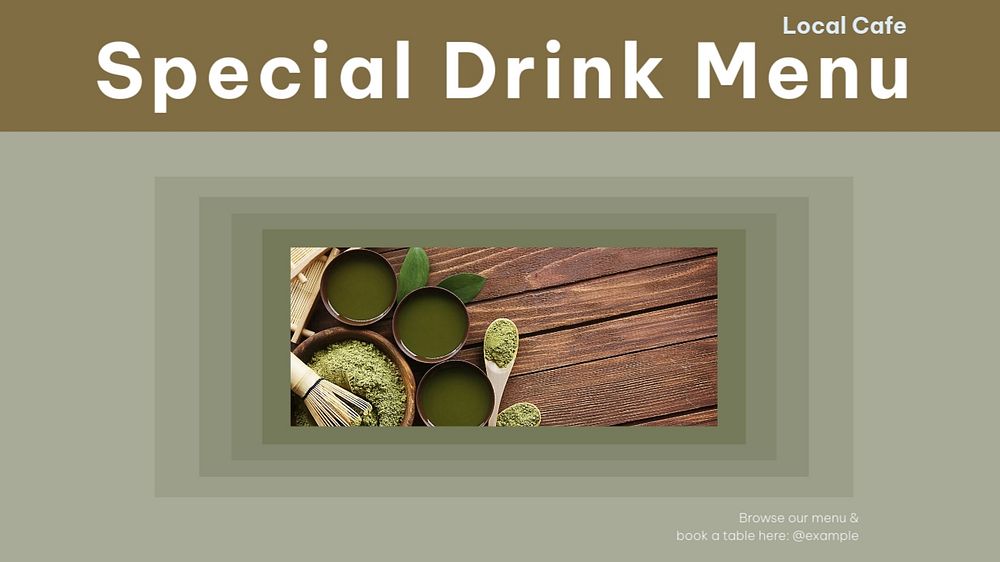 Special drink menu blog banner template, editable text