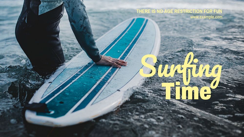 Surfing blog banner template, editable text