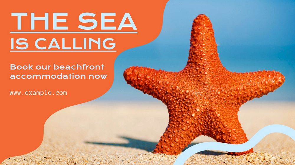 Sea is calling blog banner template, editable text