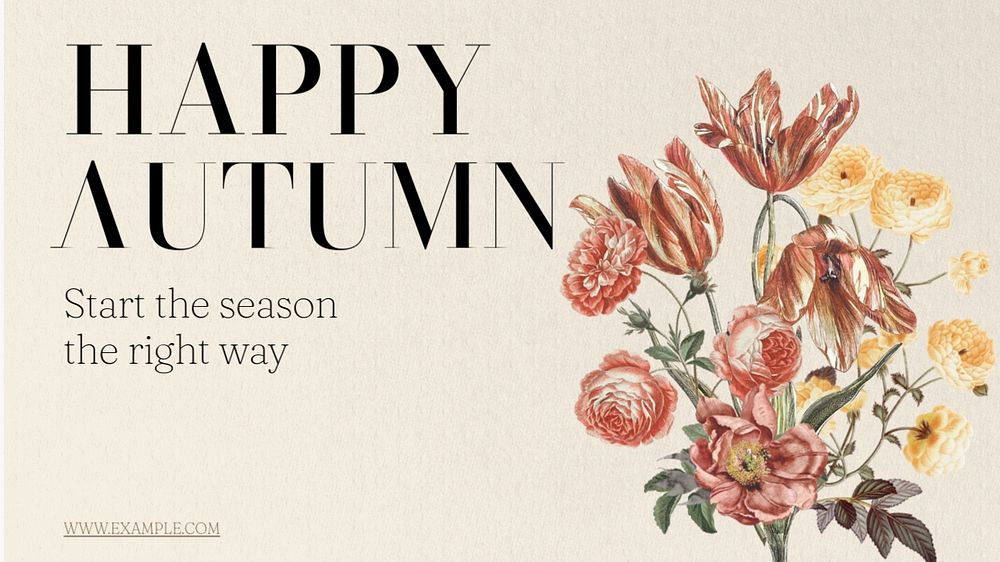 Happy autumn  blog banner template, editable text