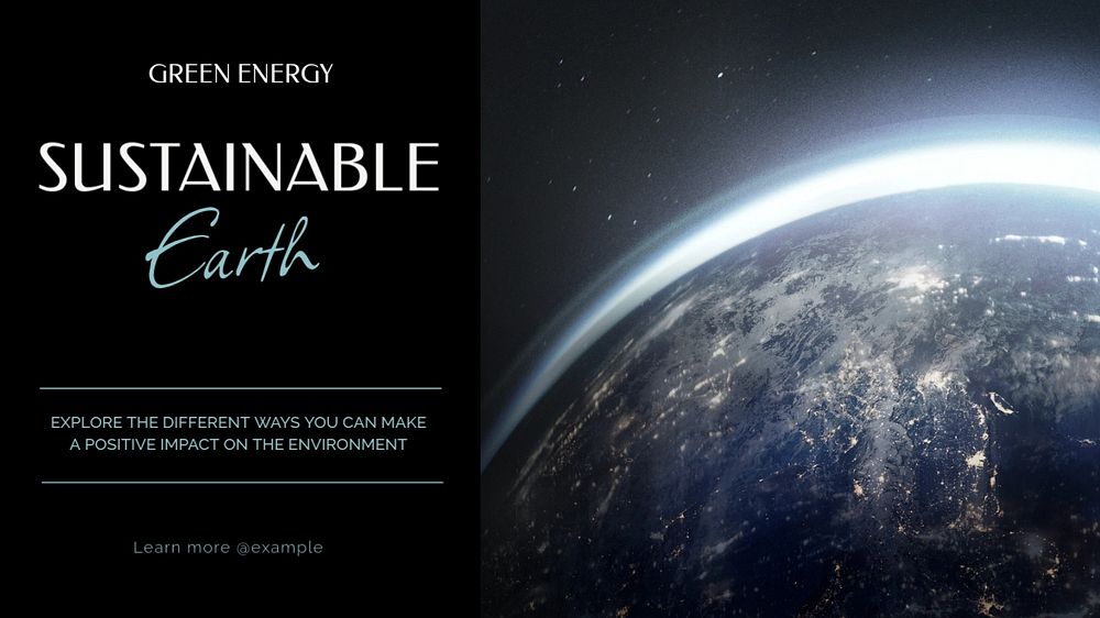 Sustainable earth  blog banner template, editable text