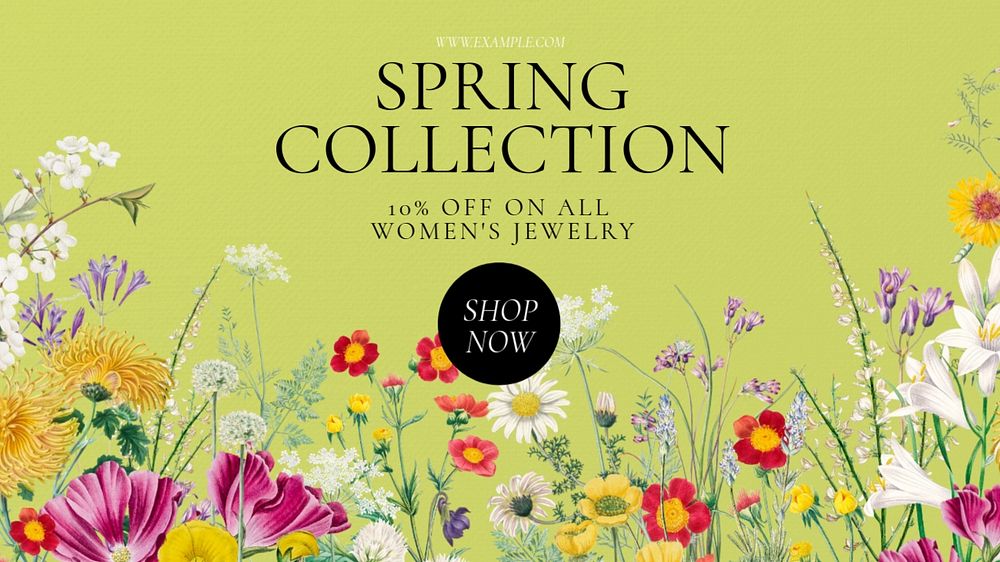 Spring collection Instagram post template, editable design blog banner template, editable text