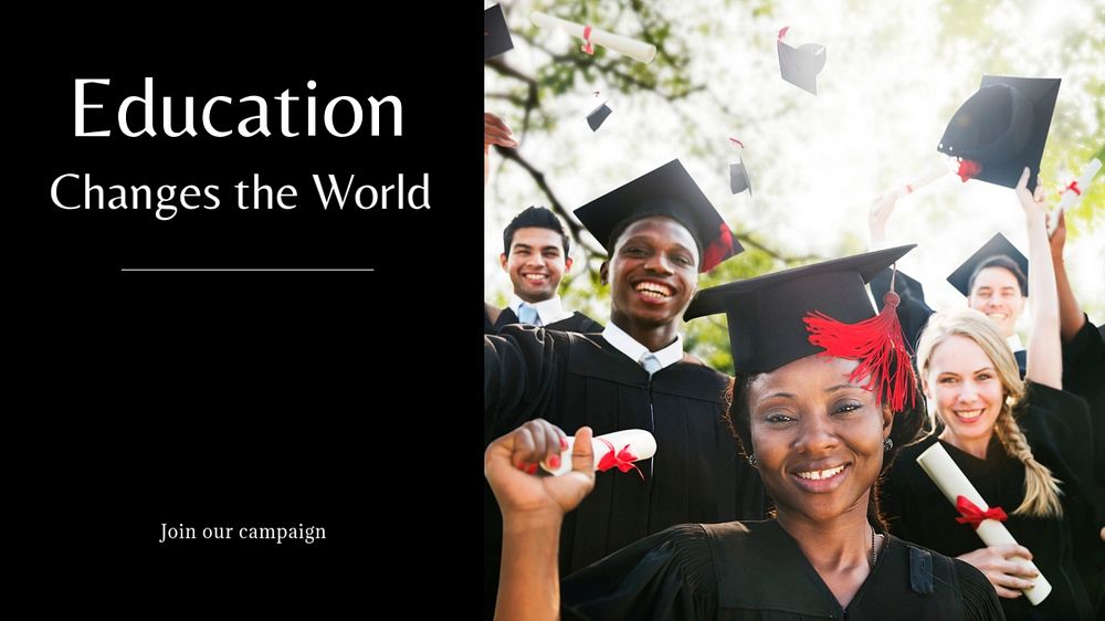 Education campaign  blog banner template, editable text