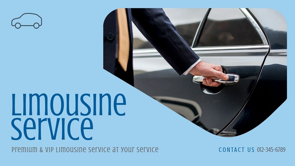 Limousine service  blog banner template, editable text