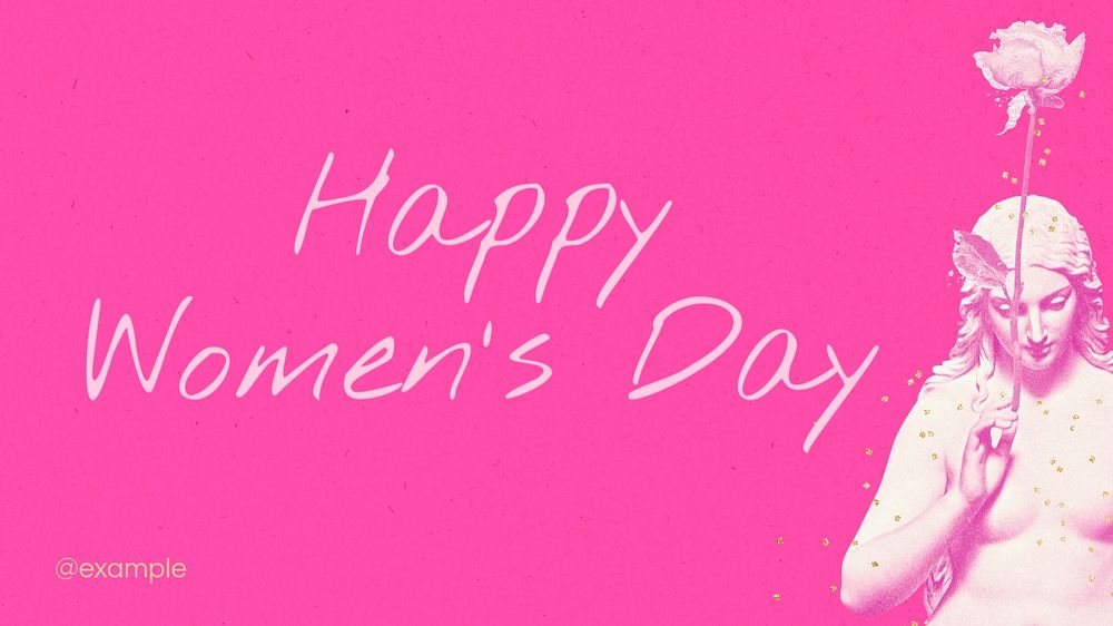 happy women's day blog banner template, editable text