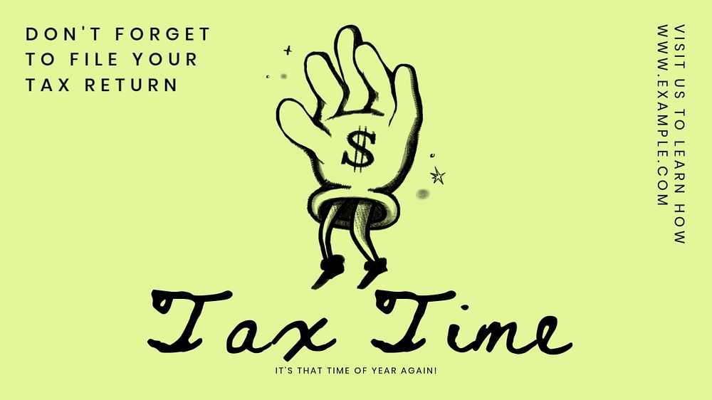 Tax return  blog banner template, editable text