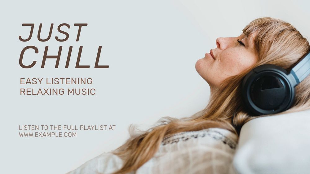 Chill music blog banner template, editable text