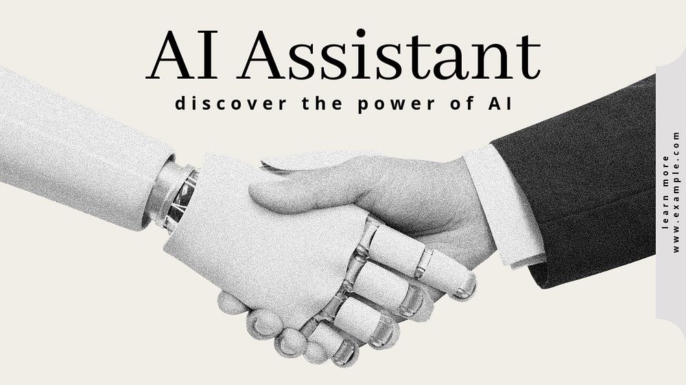 AI assistant  blog banner template, editable text