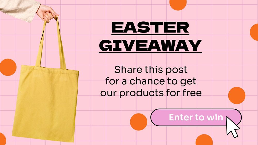 Easter giveaway  blog banner template, editable text