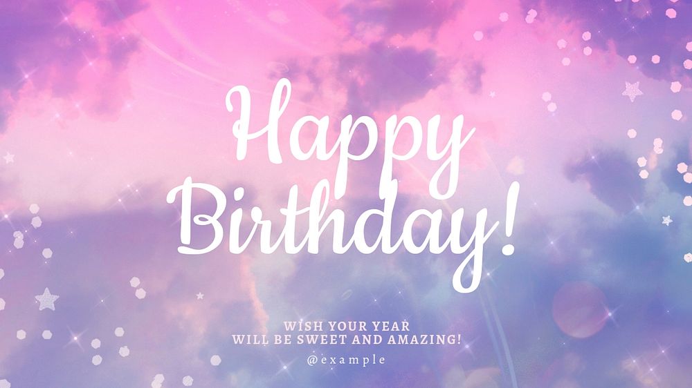 Happy Birthday blog banner template, editable text