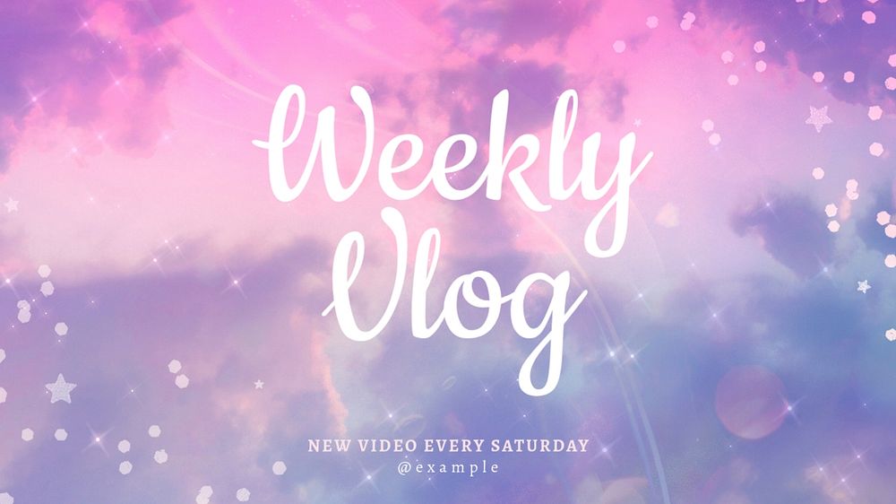 Weekly vlog blog banner template, editable text