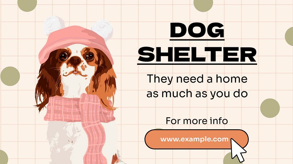 Dog shelter  blog banner template, editable text