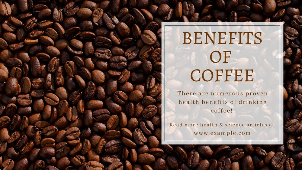 Benefits of coffee  blog banner template, editable text