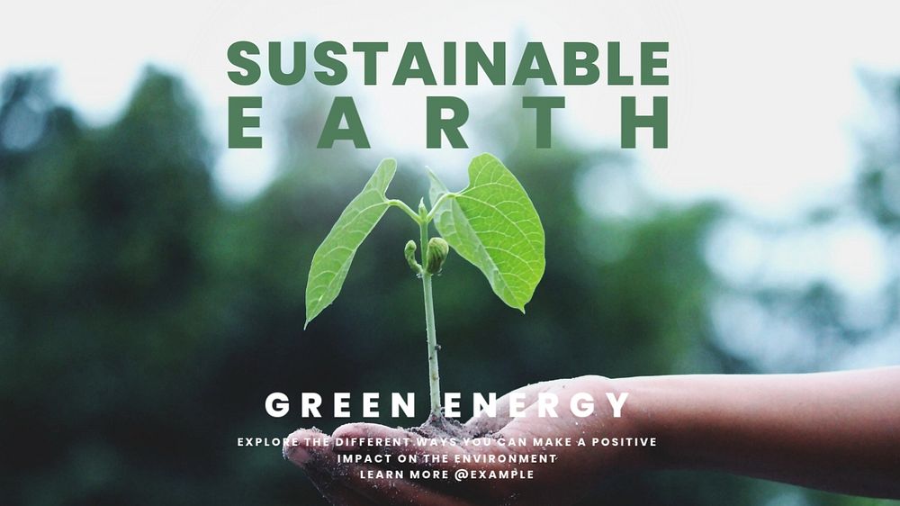 Sustainable earth blog banner template, editable text