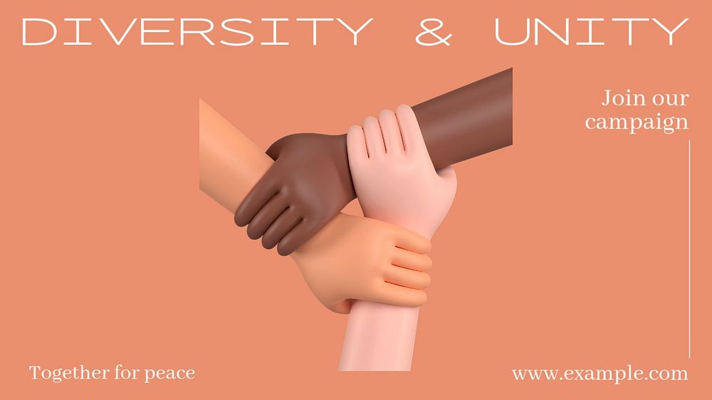 Diversity & unity  blog banner template, editable text