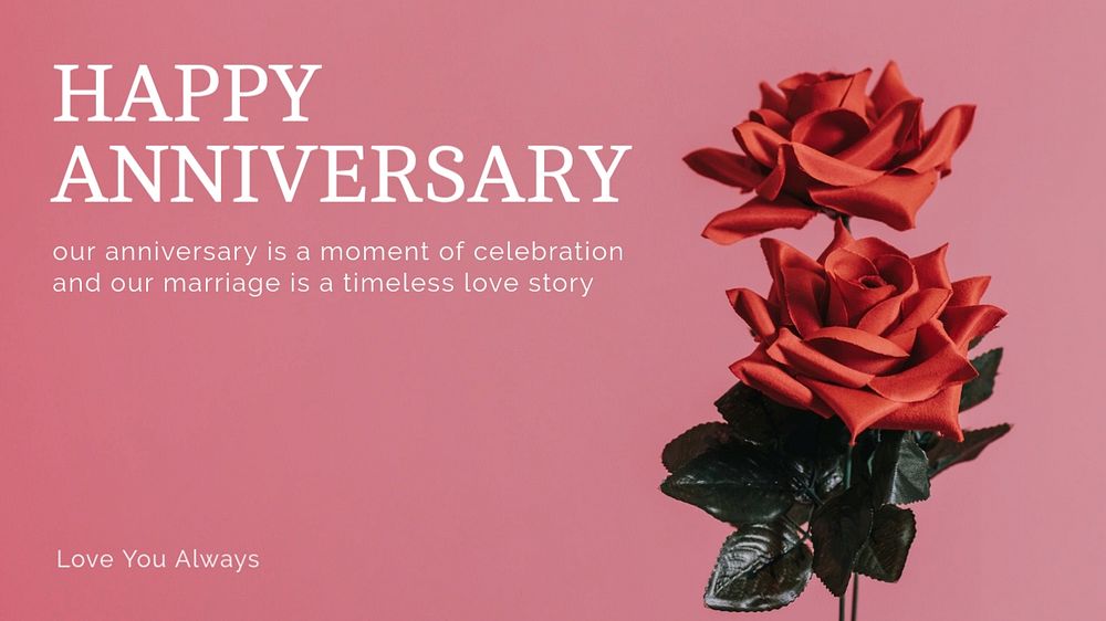 Happy Anniversary blog banner template, editable text