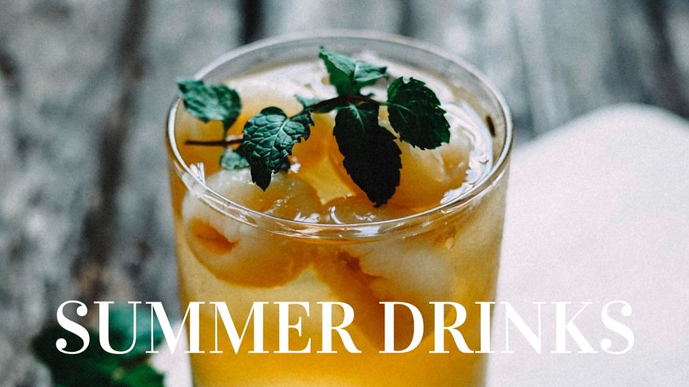Summer drinks blog banner template, editable text