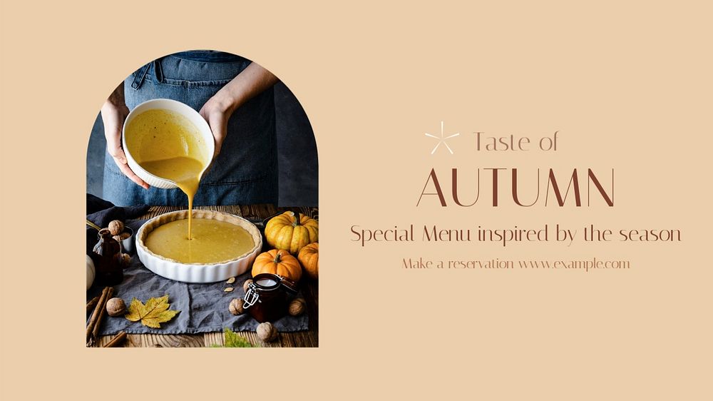 Autumn menu blog banner template, editable text