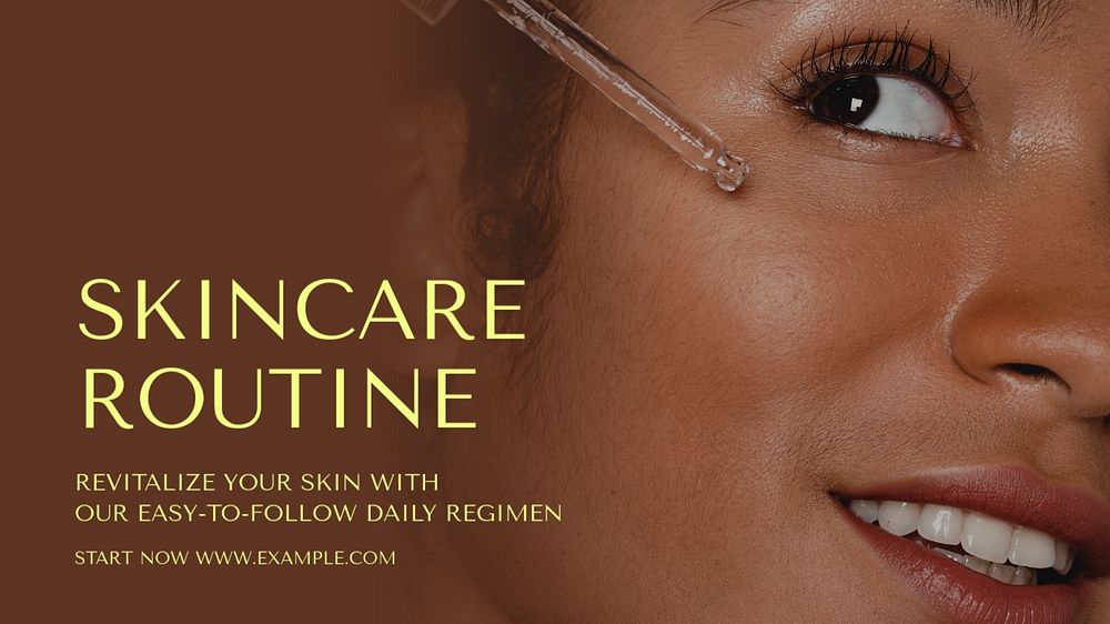 Skincare routine blog banner template, editable text