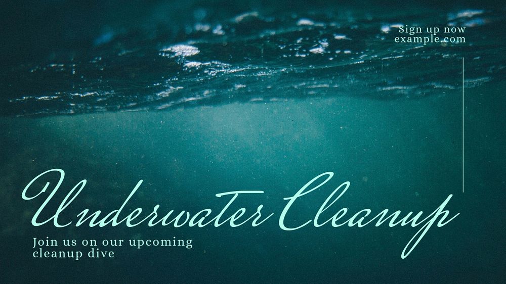 Underwater cleanup blog banner template, editable text