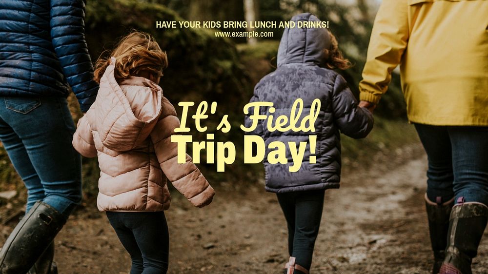 Field trip blog banner template, editable text