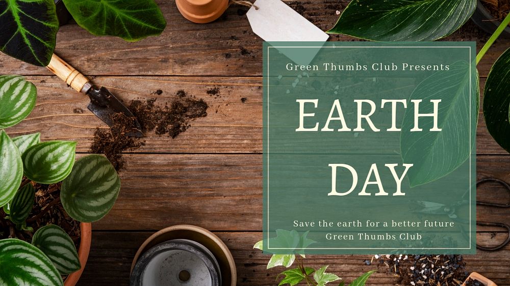 Earth day  blog banner template, editable text