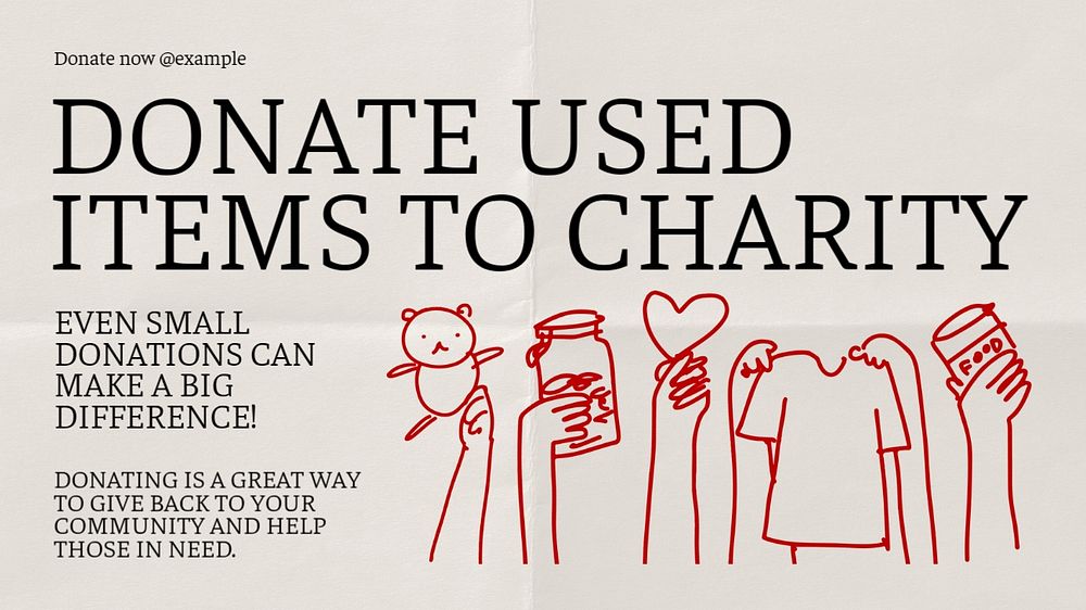 Donate to charity  blog banner template, editable text