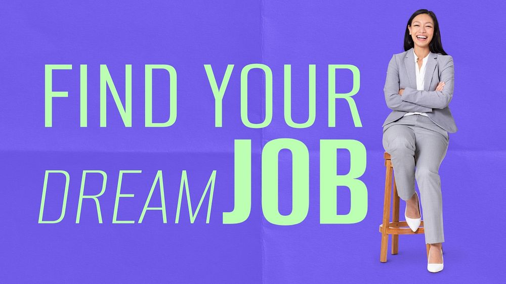 Find your dream job  blog banner template, editable text