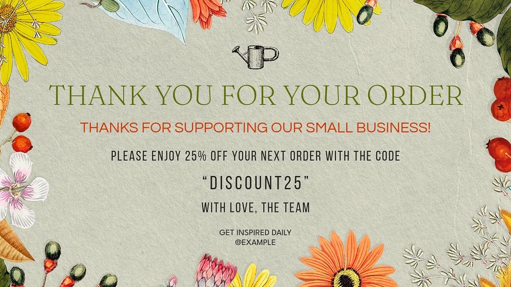 Thank you for your order blog banner template, editable text