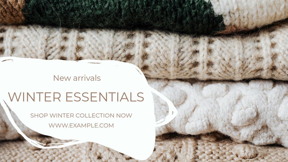 Winter essentials  blog banner template, editable text