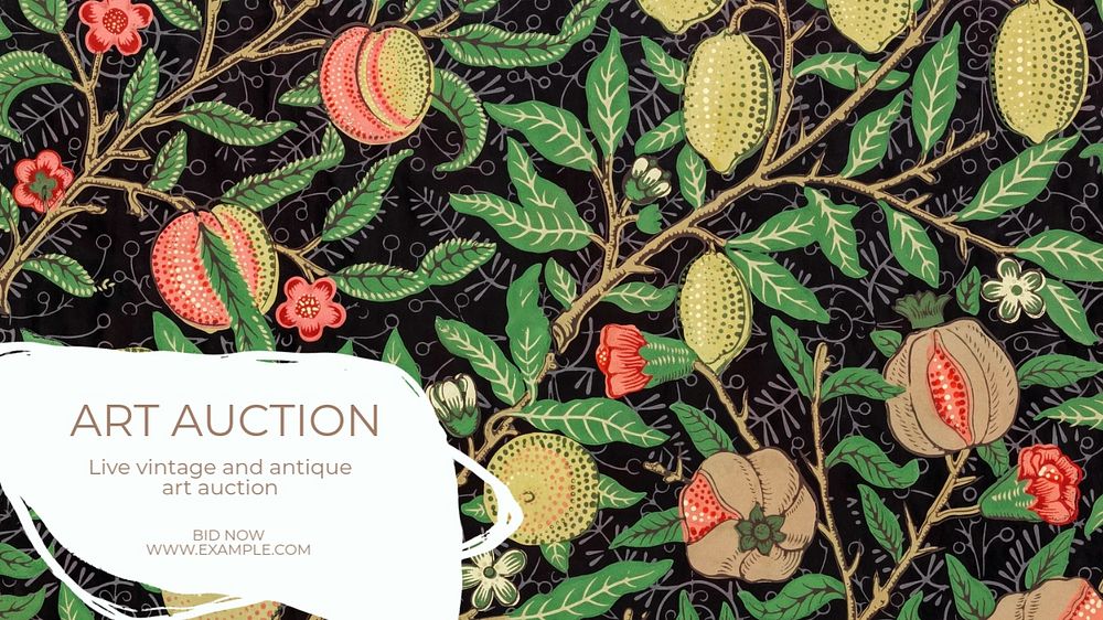 Art auction  blog banner template, editable text