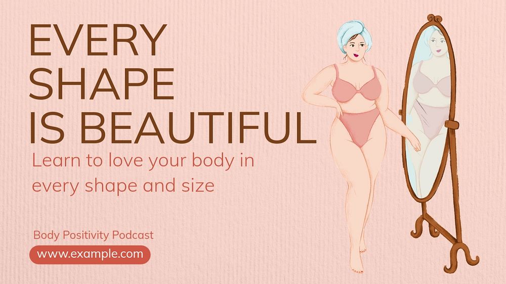 Body positivity  blog banner template, editable text