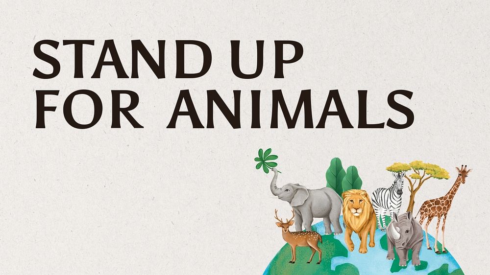 Stand for animals blog banner template, editable text