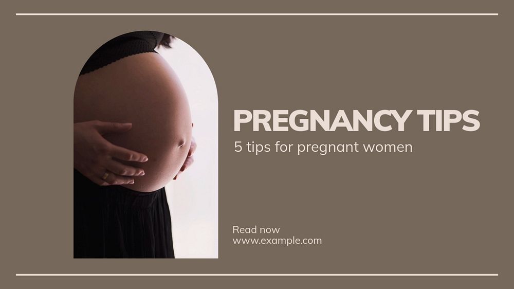 Pregnancy tips  blog banner template, editable text