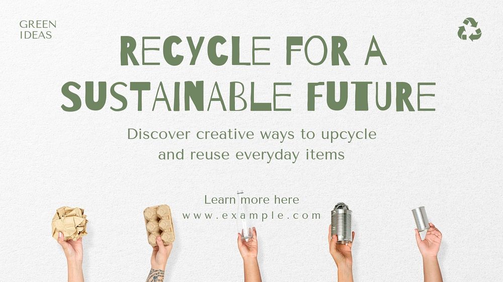 Recycling blog banner template, editable text