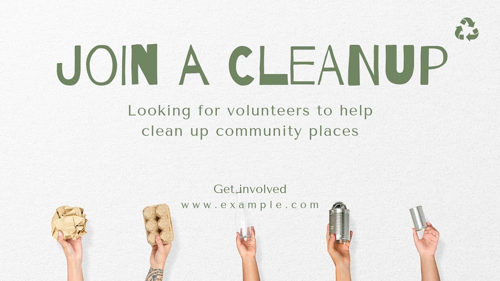 Volunteer opportunity blog banner template, editable text
