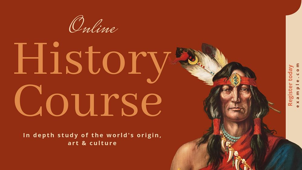 History course blog banner template, editable text