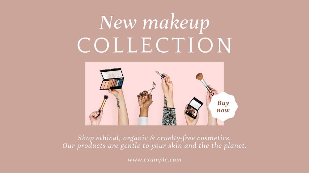 New makeup collection  blog banner template, editable text