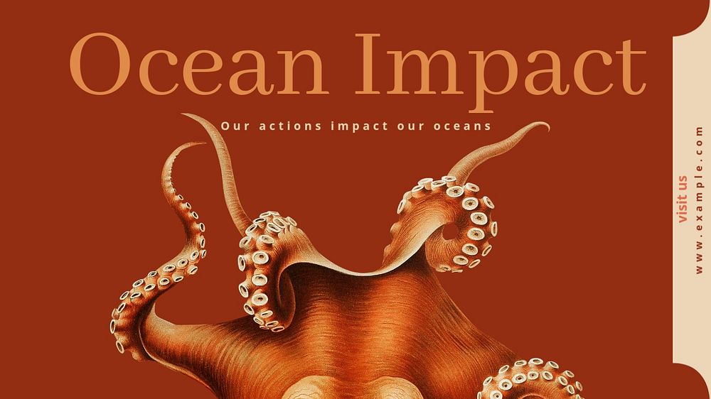 Ocean impact  blog banner template, editable text