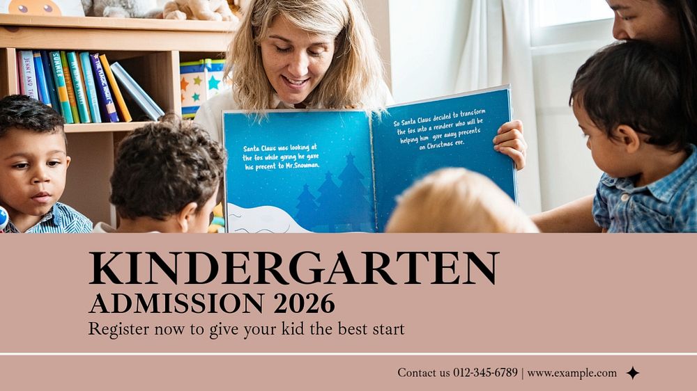 Kindergarten  blog banner template, editable text