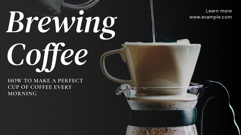 Brewing coffee blog banner template, editable text
