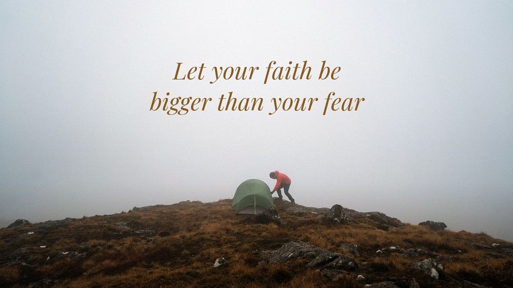 Faith over fear  blog banner template, editable text