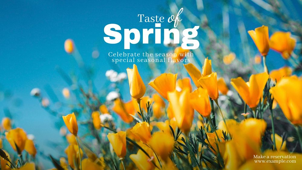 Taste of spring blog banner template, editable text