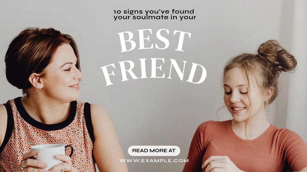 Best friend blog banner template, editable text